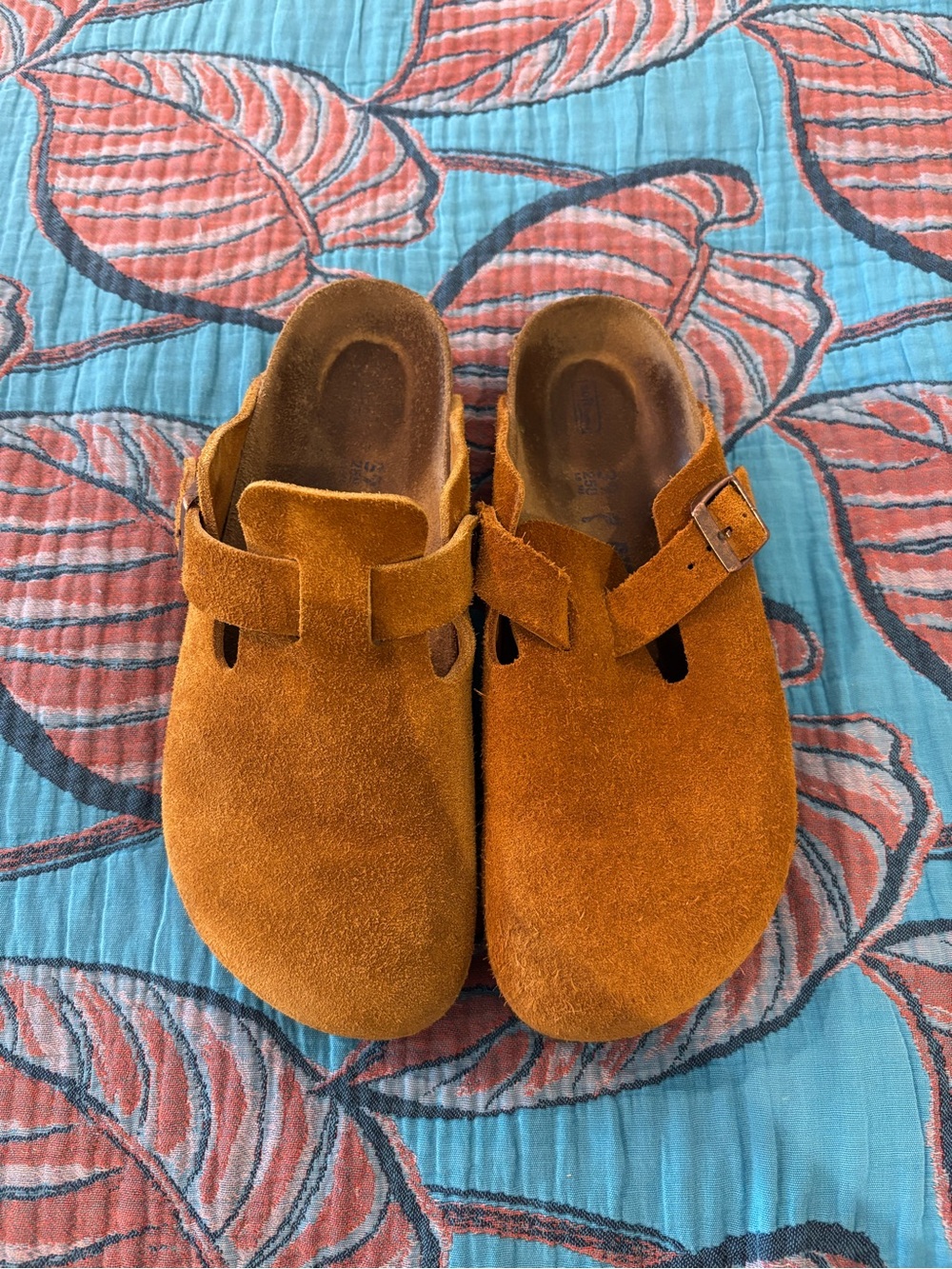 Birkenstock Used Slip-On Clogs in Rust Brown